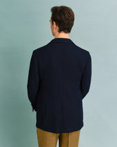 Navy Mesh Unstructured Blazer