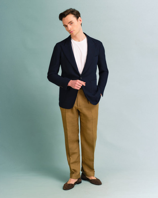 Navy Mesh Unstructured Blazer