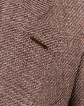 Brown Unstructured Linen Blend Jacket
