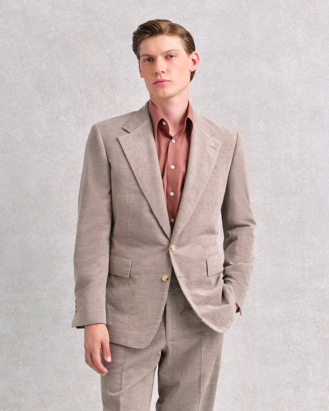 Taupe Corduroy Drape Jacket