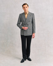 Glenn Check Double-Breasted Jacket