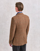 Dark Brown Dogstooth Drape Jacket
