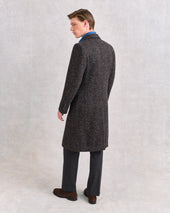 Black and Brown Herringbone Single-Breasted Coat