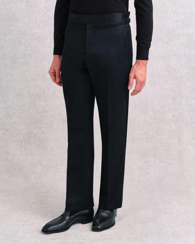 Black Twill Parallel Trousers