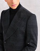 Charcoal Cashmere Blend Double-Breasted Jacket