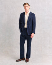 Navy Loose Weave Unstructured Jacket