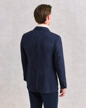 Navy Loose Weave Unstructured Jacket