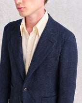 Navy Loose Weave Unstructured Jacket