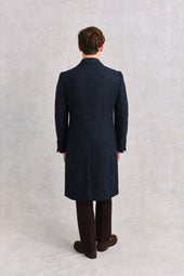 Navy Donegal Single Breasted Coat