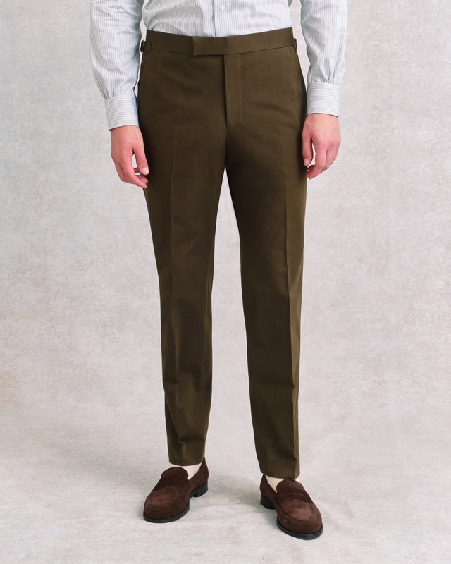 Moss Green Contemporary Trousers