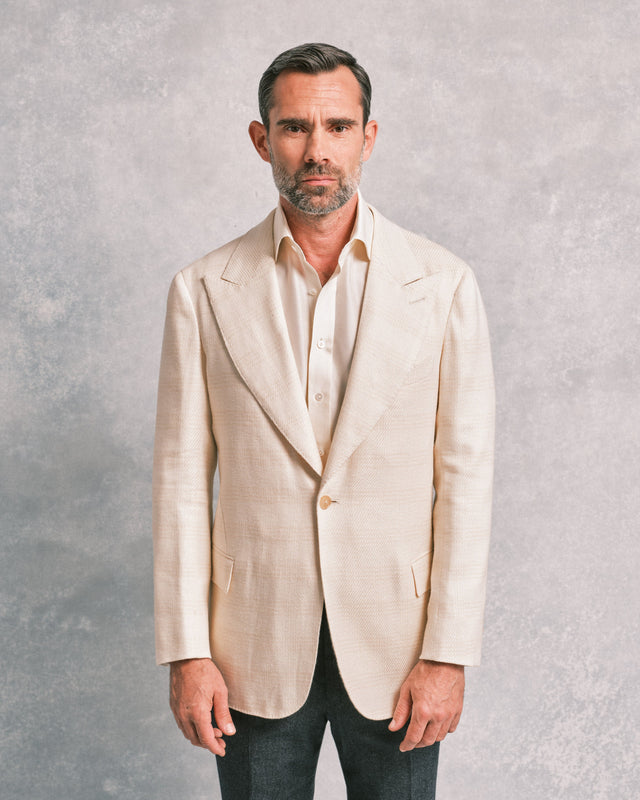 Cream Check Unstructured Jacket