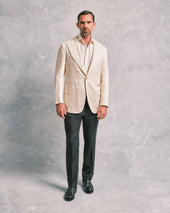 Cream Check Unstructured Jacket