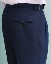 Navy Irish Linen Heritage Trousers