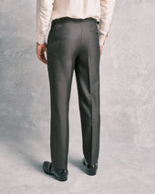 Charcoal Silk Blend Contemporary Trousers