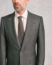 Charcoal Silk Blend Contemporary Jacket