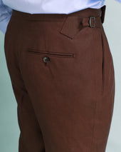 Brown Irish Linen Heritage Trousers