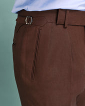 Brown Irish Linen Heritage Trousers