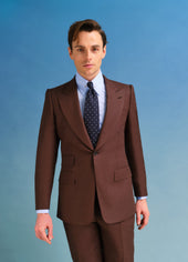 Brown Irish Linen Single-Breasted Jacket