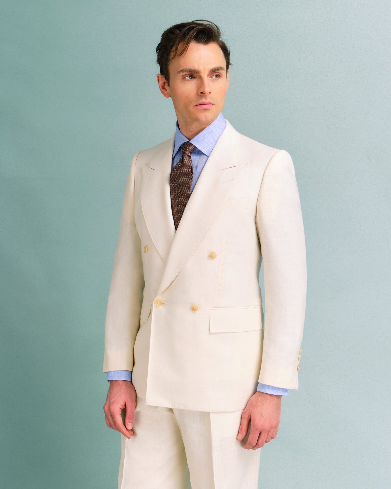 Linen Low Double Breasted Jacket