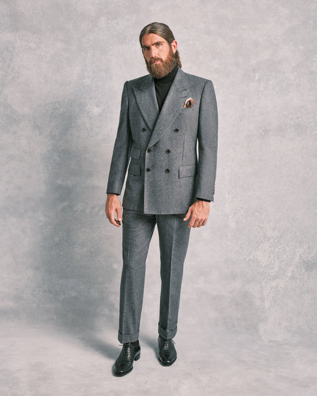 Grey Flannel Double-Breasted Suit