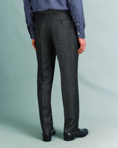 Charcoal Wool and Linen Contemporary Trousers