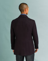 Dark Plum Double-Breasted Unstructured Jacket