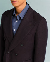 Dark Plum Double-Breasted Unstructured Jacket