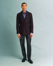 Charcoal Wool and Linen Contemporary Trousers