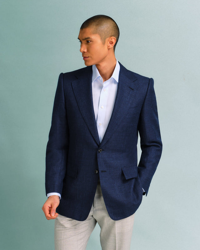 Petrol Linen Blend Blazer