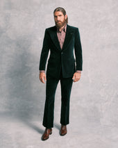 Green Velvet Contemporary Trousers