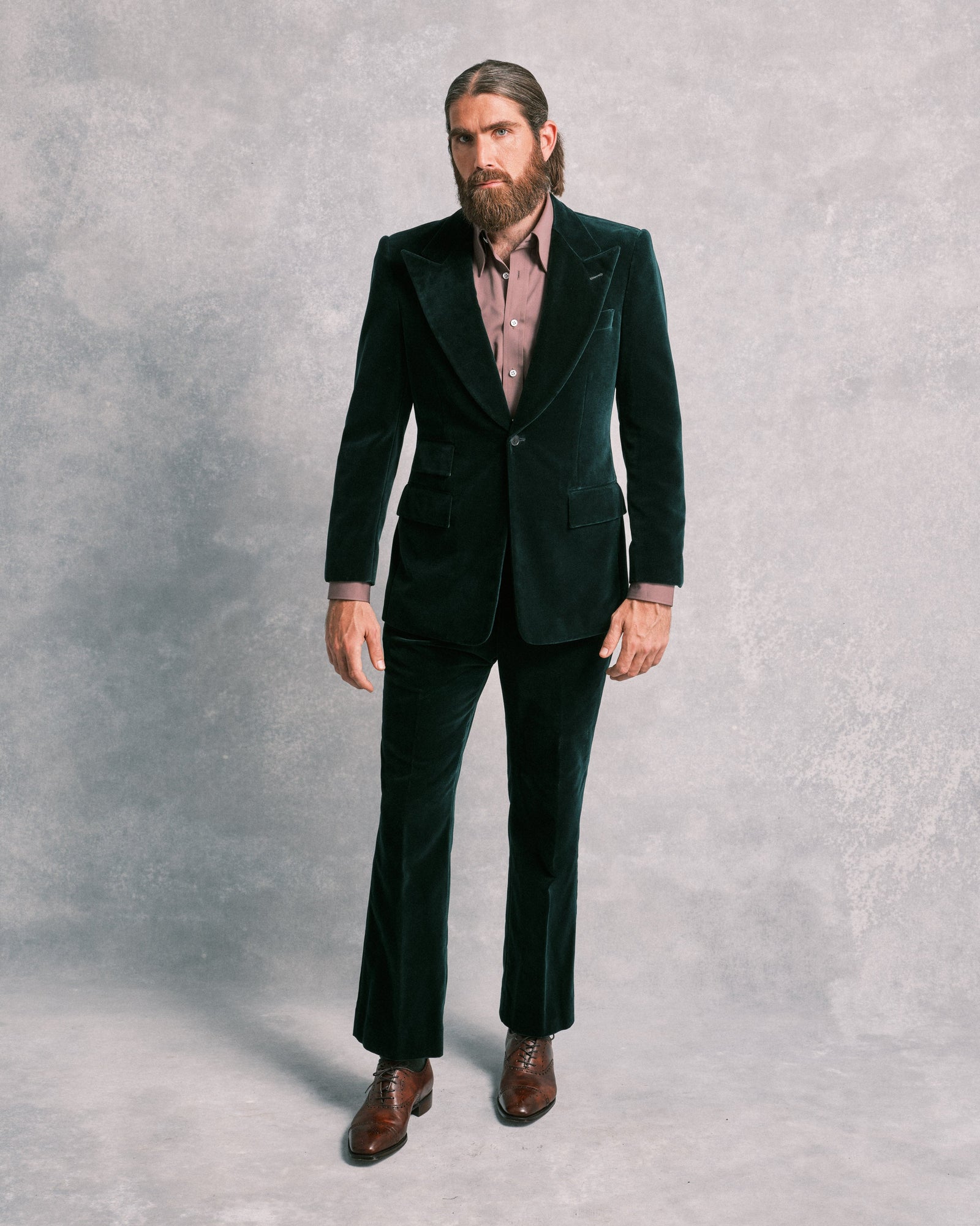 Green Velvet Single Breasted Suit
