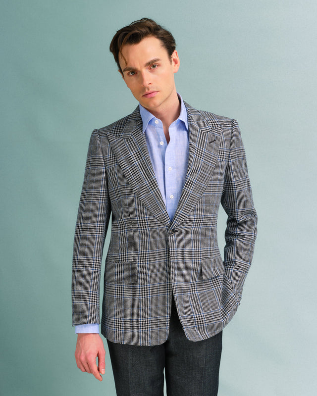 Grey and Blue Glenn Check
