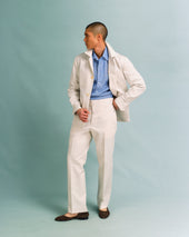 Off-White Cotton and Linen Chore Jacket