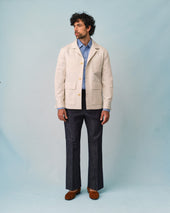Off-White Cotton and Linen Chore Jacket