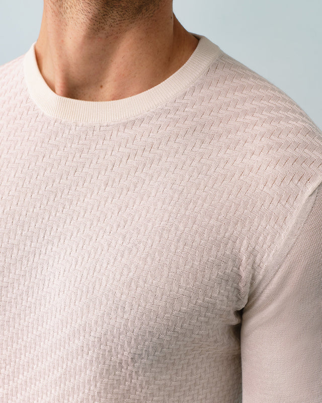 Cream Staircase Crew Neck