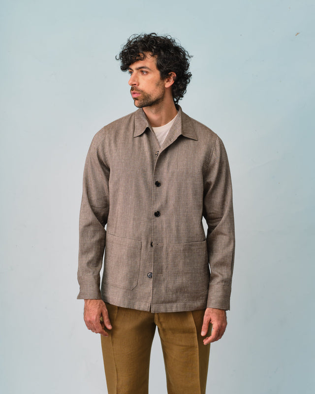 Green Herringbone Capri Shirt
