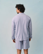 Sky Blue Seersucker Overshirt