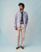 Sky Blue Seersucker Overshirt