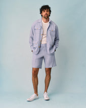 Sky Blue Seersucker Overshirt