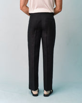 Black Linen Classic Trousers