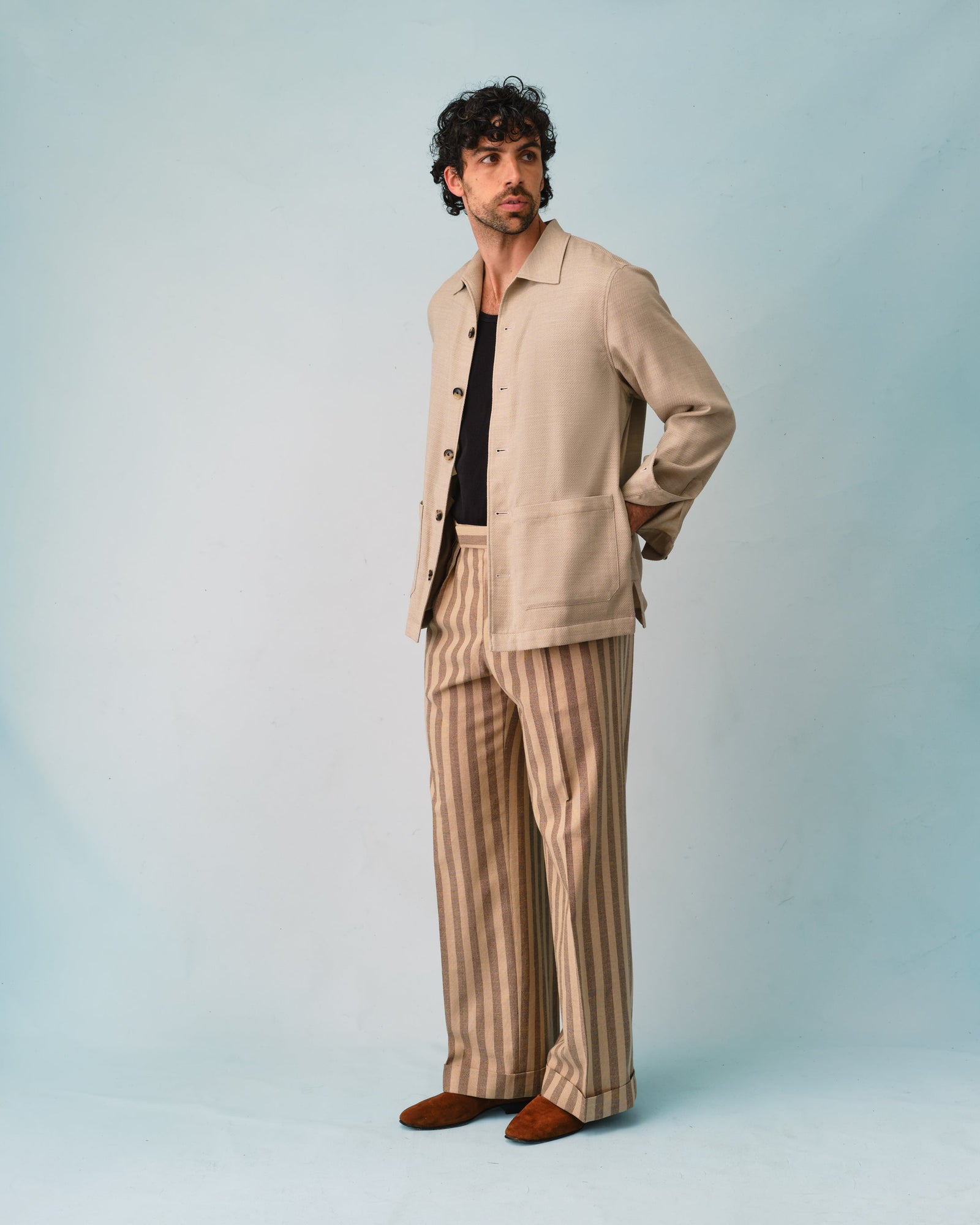 Beige Twill Capri Shirt