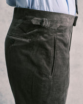 Grey Corduroy Contemporary Trousers