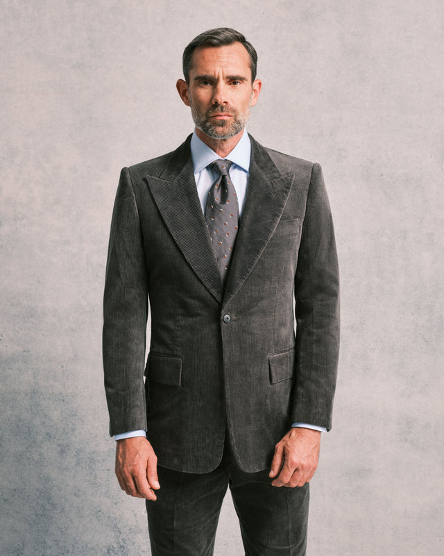 Grey Corduroy Contemporary Jacket