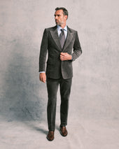 Grey Corduroy Contemporary Suit