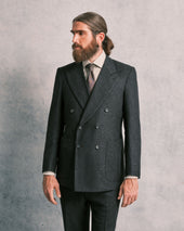 Charcoal Donegal Unstructured Double-Breasted Jacket