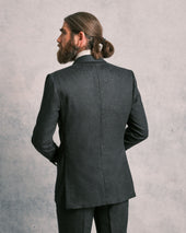 Charcoal Donegal Unstructured Double-Breasted Jacket