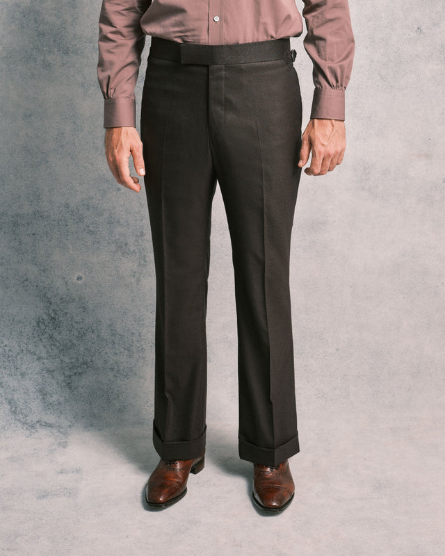 Burgundy Lamé Wide Parallel Trousers