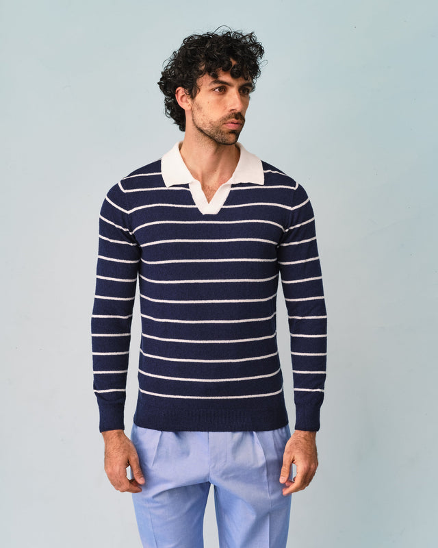 Navy Stripe Polo