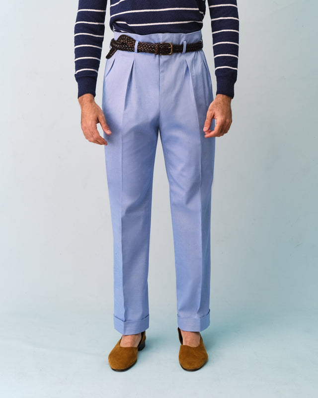 Sky Blue Chambrey Hollywood trousers