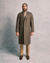 Green and Brown Check Raglan Coat